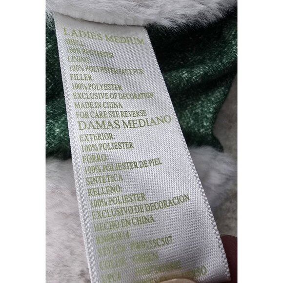 Green Tea Womens Faux Fur-Lined Puffer Vest Medium Green Polyester Shell & Hood - Picture 6 of 9